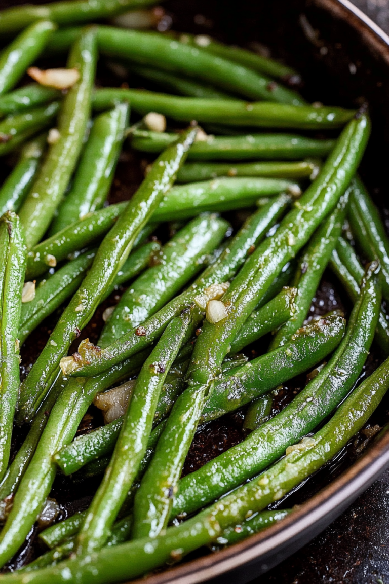 roasted garlic green beans