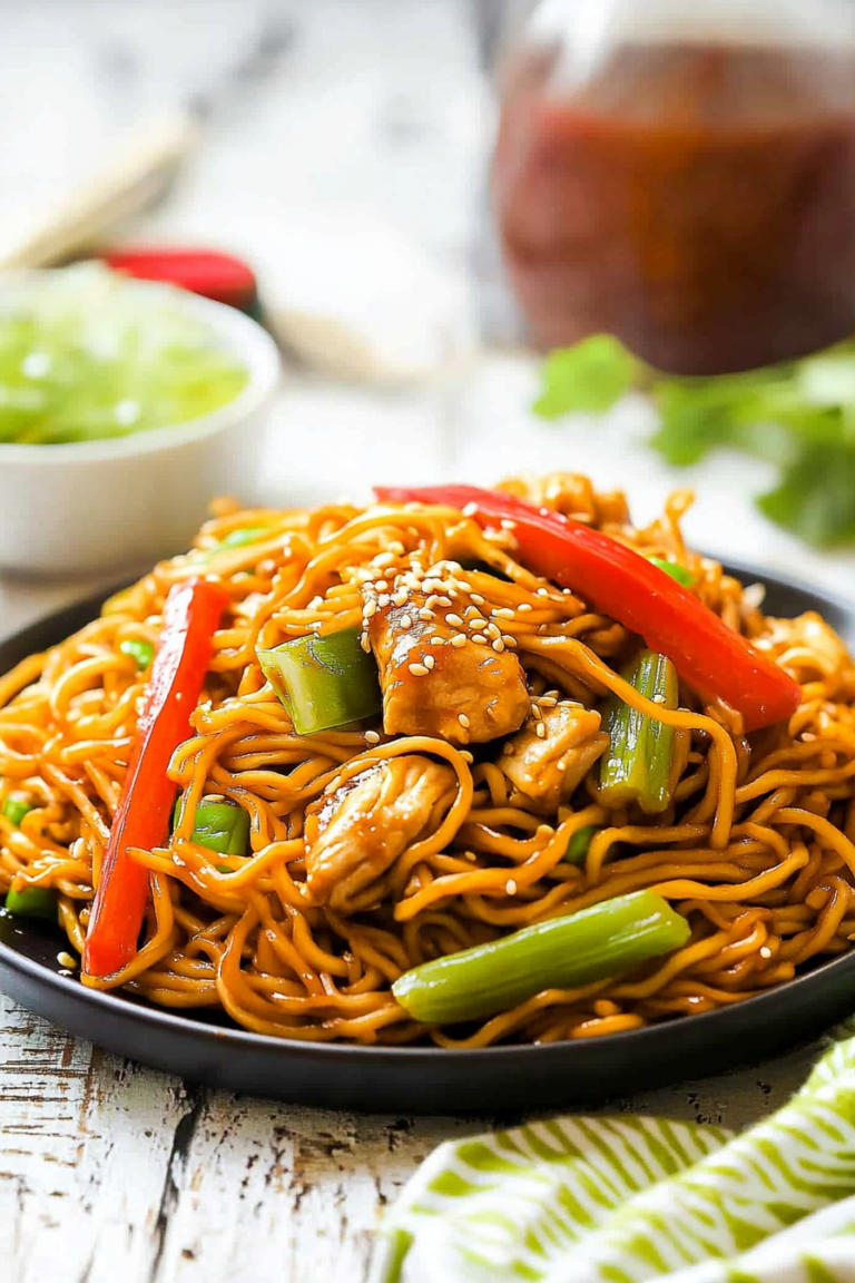 slow cooker chicken lo mein